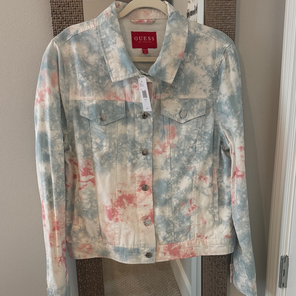 GUESS Women's Multicolor Tie-Dye Denim Jacket